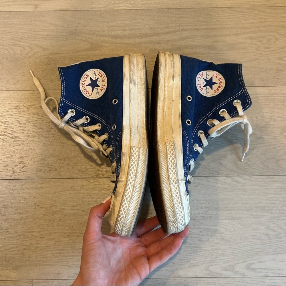 Converse Comme des Garçons PLAY High-Top Sneakers Size Women’s 8 - Picture 6 of 10